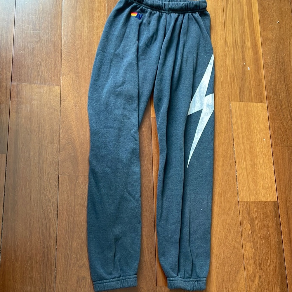Aviator Nation Women’s Sweatpants Dark Grey Lightning Bolt XS